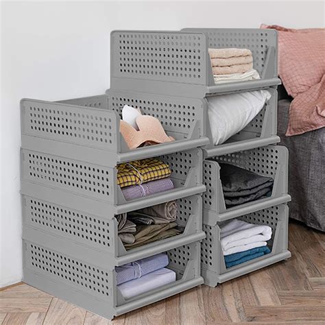 stackable clothes storage boxes